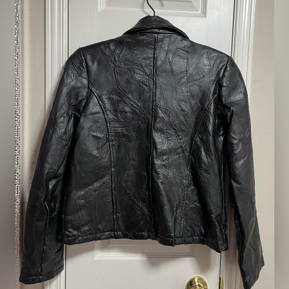 Genuine Leather patchwork Jacket PTP 19.5” - Picture 4 of 17
